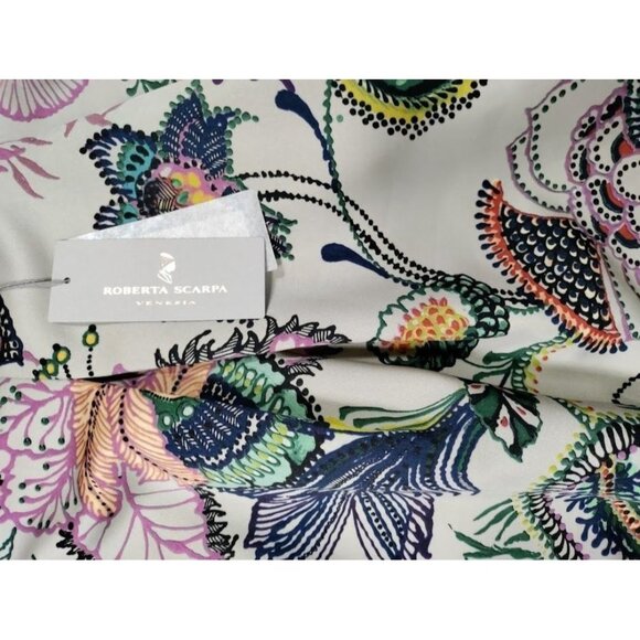 NWT Roberta Scarpa Whimsical Paisley Floral Elastic Waist Pleated Skirt Size 2 - Picture 10 of 16